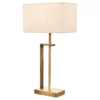 Lampa de masa, ML-9109-1E, Aurora, 30 x 18 x 60 cm, 1 x E27, 60W, crem/aramiu antic imagine