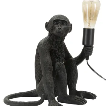 Lampa de masa Monkey Sitting, Mauro Ferretti, 1 x E27, 40W, 33x33x32 cm, polirasina, negru imagine