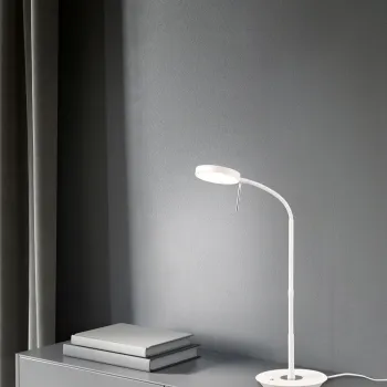 Lampa de masa Monza, TRIO, 19x46x57 cm, 12W, 1x SMD, metal, alb mat imagine