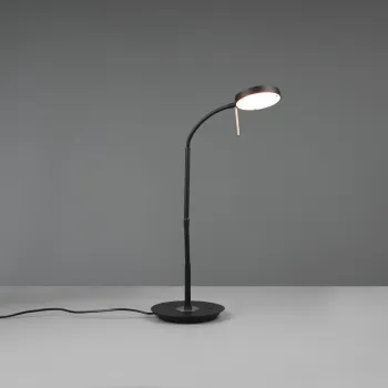 Lampa de masa Monza, TRIO, 19x46x57 cm, 12W, 1x SMD, metal, negru mat imagine