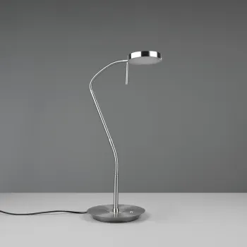 Lampa de masa Monza, TRIO, 19x46x57 cm, 12W, 1x SMD, metal, nichel mat imagine