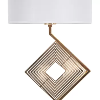 Lampa de masa Move, Mauro Ferretti, O30 x 56 cm, 1 x E27, 40W, fier/textil, auriu/alb imagine