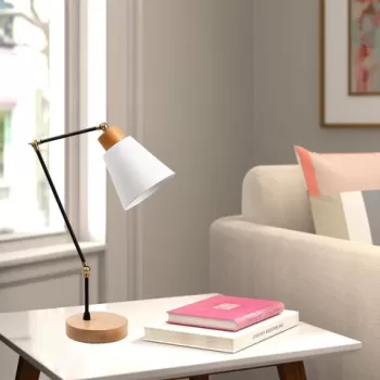 Lampa de masa, Noor, 525NOR2118, Fier, Alb imagine