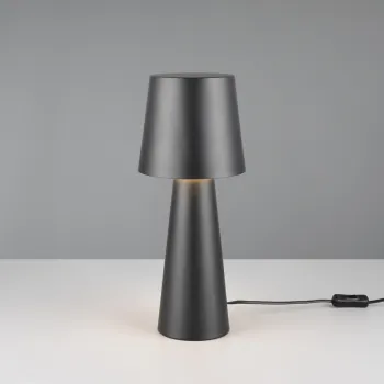 Lampa de masa Nubian, TRIO, 16x40 cm, 10W, 1x E27, metal, negru mat imagine