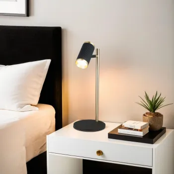 Lampa de masa, Opviq, 341LCA1401, Negru / Lac antic imagine