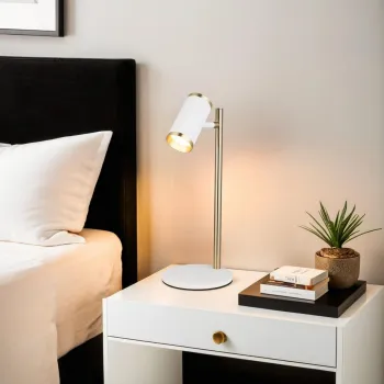 Lampa de masa, Opviq, 341LCA1402, Alb / Lac antic imagine