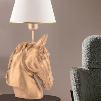 Lampa de masa, Opviq, 390FLH2239, Alb/Auriu imagine