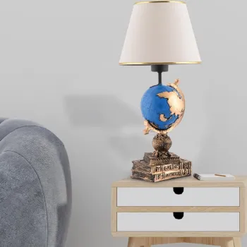 Lampa de masa, Opviq, 390FLH2251, Negru / Alb / Auriu imagine