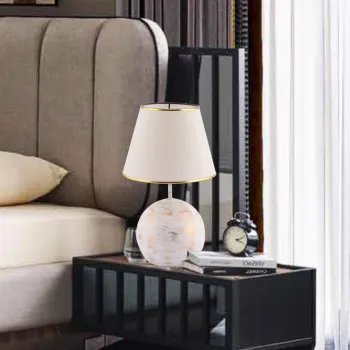 Lampa de masa, Opviq, 390FLH2253, Alb/Auriu imagine