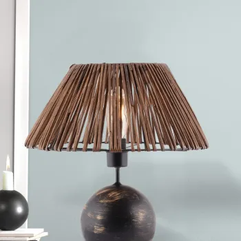 Lampa de masa, Opviq, 390FLH2256, Negru / Alb / Auriu imagine