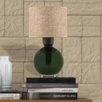 Lampa de masa, Opviq, 433NUV1522, Bej/Verde imagine