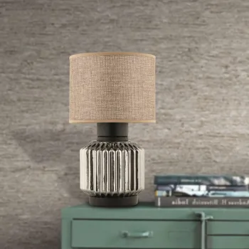 Lampa de masa, Opviq, 433NUV1525, Bej / Gri imagine