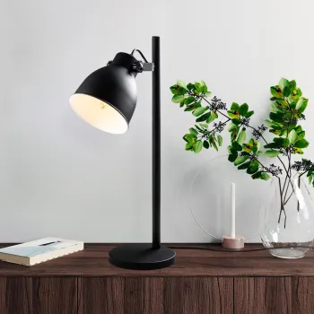 Lampa de masa, Opviq, 521SHN2254, Alb/Negru imagine