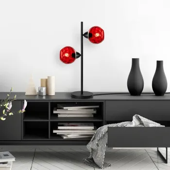 Lampa de masa, Opviq, 521SHN3664, Rosu/Negru imagine