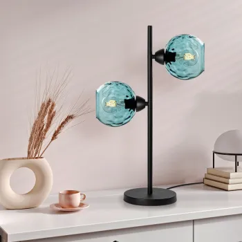 Lampa de masa, Opviq, 521SHN3665, Albastru/Negru imagine