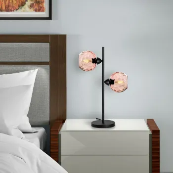 Lampa de masa, Opviq, 521SHN3666, Roz/Negru imagine
