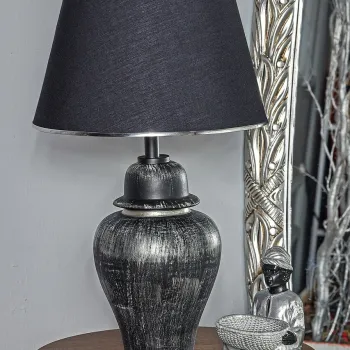 Lampa de masa, Opviq, 687HMY2117, Negru/Argintiu imagine