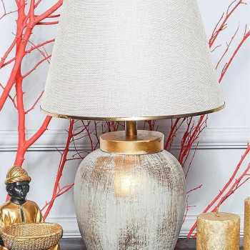 Lampa de masa, Opviq, 687HMY2119, Crem / Aur imagine