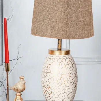 Lampa de masa, Opviq, 687HMY2142, Crem / Aur imagine