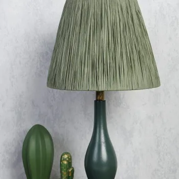 Lampa de masa, Opviq, 687HMY2164, Kaki / Verde imagine