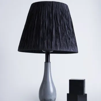 Lampa de masa, Opviq, 687HMY2226, Gri/Negru imagine