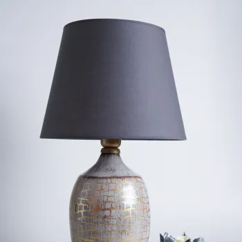 Lampa de masa, Opviq, 687HMY2238, Gri / Auriu imagine