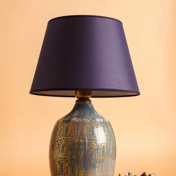 Lampa de masa, Opviq, 687HMY2239, Albastru / Auriu imagine