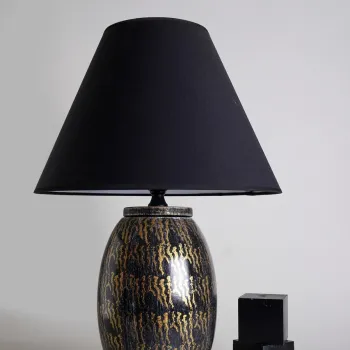 Lampa de masa, Opviq, 687HMY2280, Aur/Negru imagine