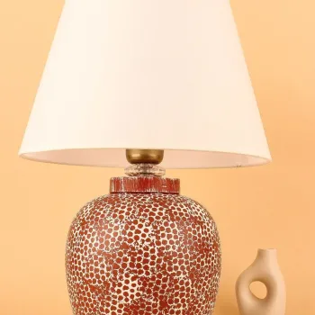 Lampa de masa, Opviq, 687HMY2380, Tigla Rosu/Alb imagine