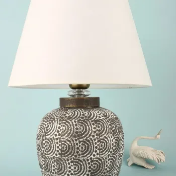 Lampa de masa, Opviq, 687HMY2383, Gri/Alb imagine