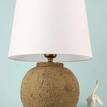 Lampa de masa, Opviq, 687HMY2411, Mustar / Alb imagine