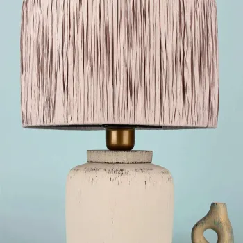 Lampa de masa, Opviq, 687HMY2492, Ecru / Crem imagine