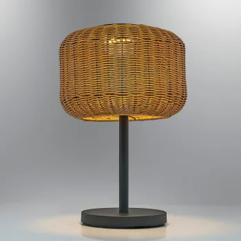 Lampa de masa, Opviq, 701CHD1570, Negru / Stejar imagine