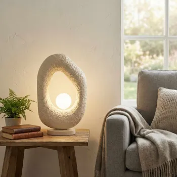 Lampa de masa, Opviq, 778OPV1116, Ecru imagine