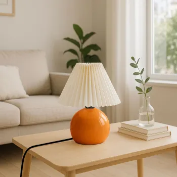 Lampa de masa, Opviq, 780SGN2158, Crema / Portocala imagine