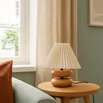 Lampa de masa, Opviq, 780SGN2160, Crem / Stejar imagine