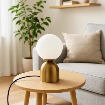 Lampa de masa, Opviq, 780SGN3560, Alb / Antiquat imagine