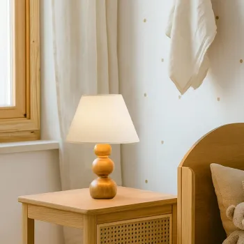 Lampa de masa, Opviq, 780SGN3561, Crem / Stejar imagine