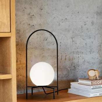 Lampa de masa, Opviq, 780SGN4704, Alb/Negru imagine