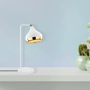 Lampa de masa, Opviq, 892OPV1143, Metal, Alb/Auriu imagine