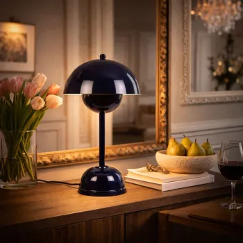 Lampa de masa, Opviq, 892OPV2244, Albastru navy imagine