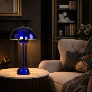 Lampa de masa, Opviq, 892OPV2245, Albastru navy imagine