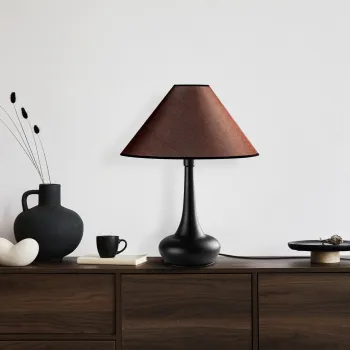 Lampa de masa, Opviq, 892OPV2455, Maro / Negru imagine