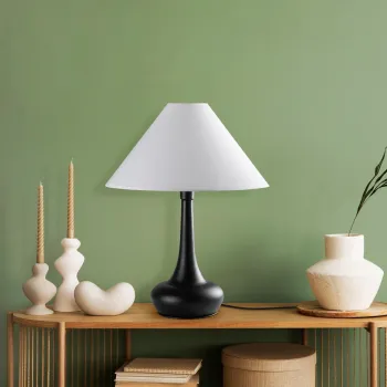 Lampa de masa, Opviq, 892OPV2457, Alb/Negru imagine