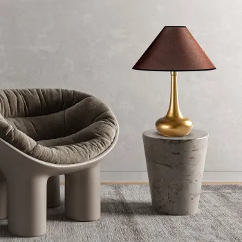 Lampa de masa, Opviq, 892OPV2460, Auriu/Maro imagine