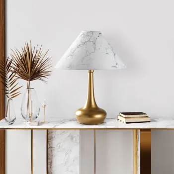 Lampa de masa, Opviq, 892OPV2461, Aur/Alb imagine