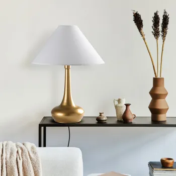 Lampa de masa, Opviq, 892OPV2462, Aur/Alb imagine