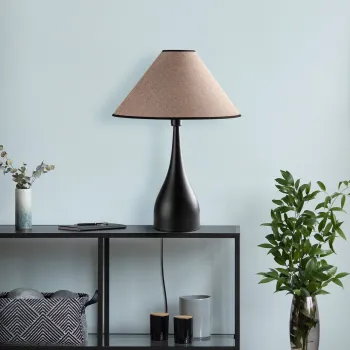 Lampa de masa, Opviq, 892OPV2464, Negru / Maro deschis imagine