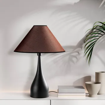 Lampa de masa, Opviq, 892OPV2465, Negru/Maro imagine