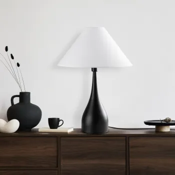 Lampa de masa, Opviq, 892OPV2467, Alb/Negru imagine